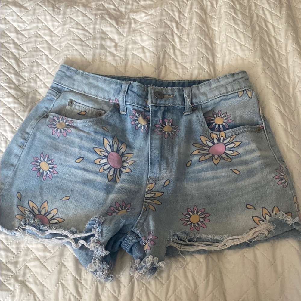 Floral Denim Women's Shorts